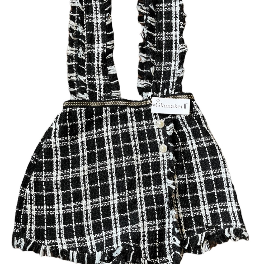 Suspender Plaid Shorts